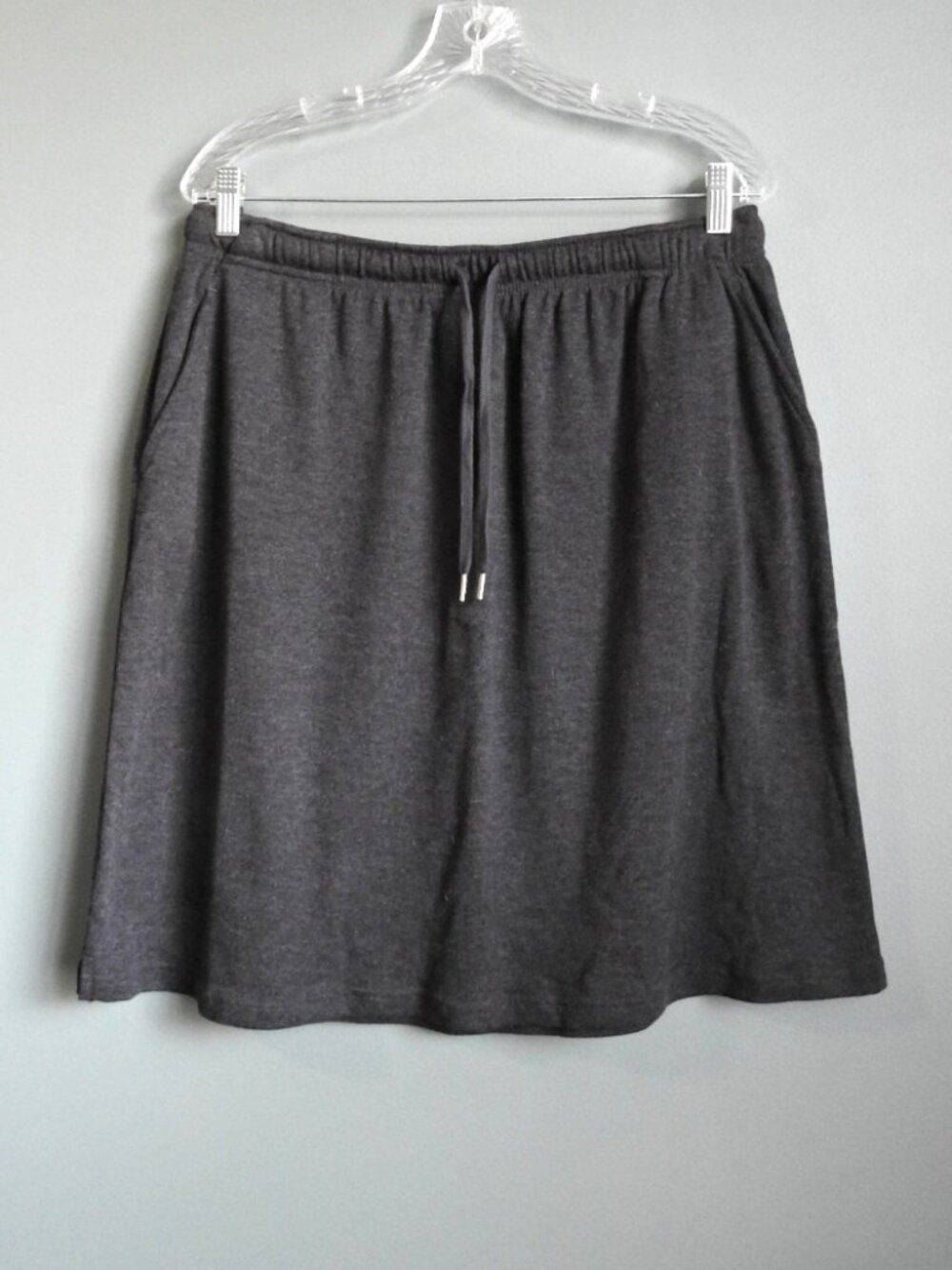 Woman Within Womens Sport Knit Side-Slit Skirt Drawstring Size 14/16